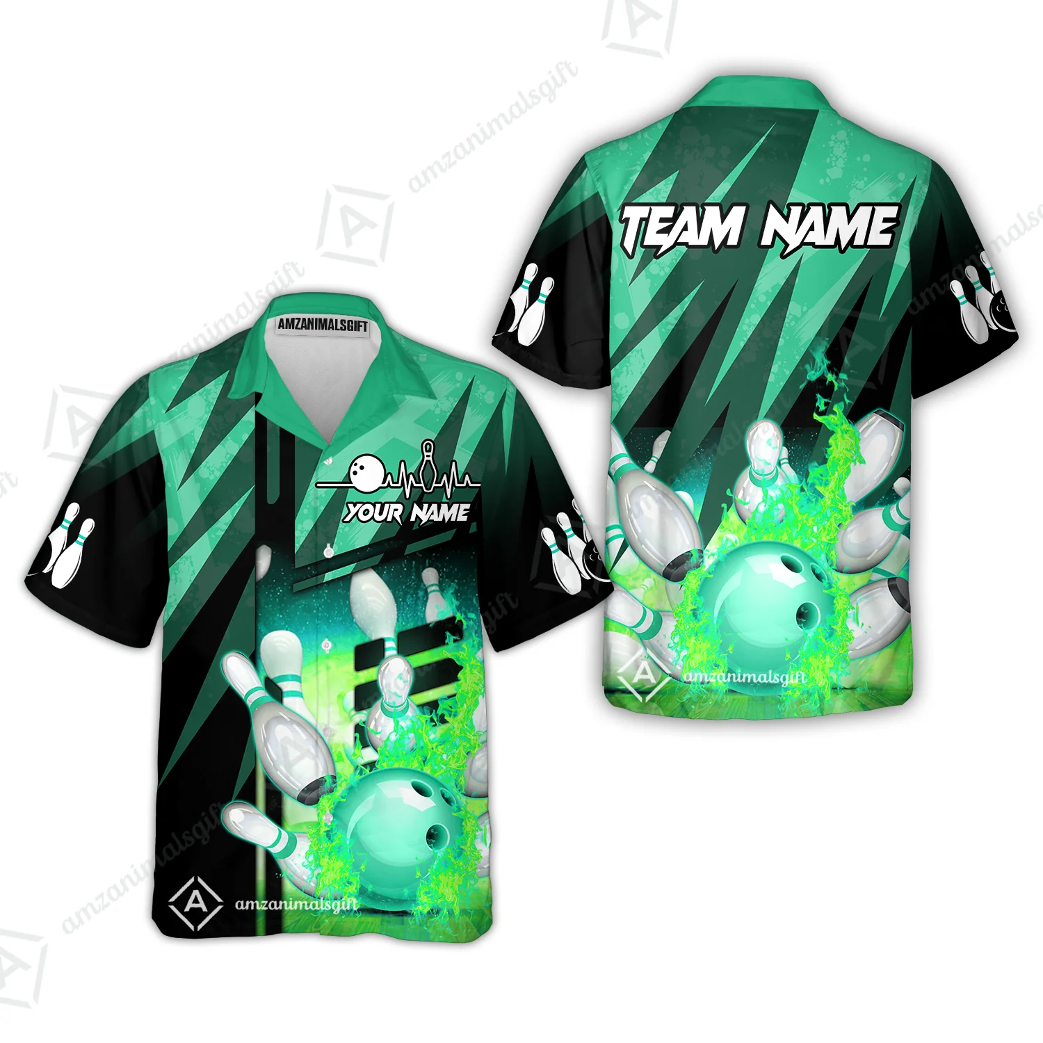 Customized Bowling Jersey Shirt, Bowling And Pins Abstract Grunge Texture XX Multicolor Option Customized Name And Team Zipper Polo Jerseys Shirts - Image 54