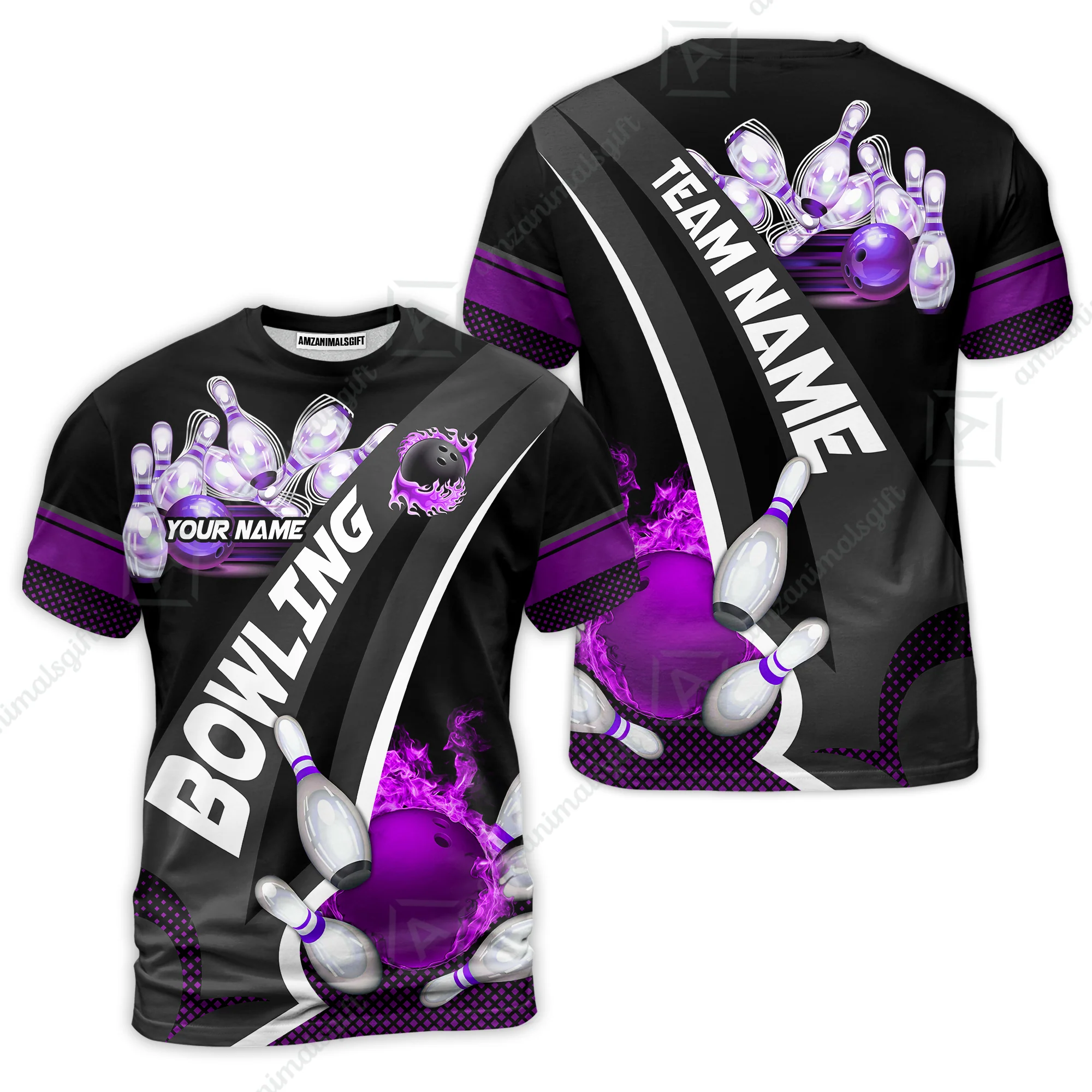 Customized Bowling Polo, Bowling And Pins Plame Premium Multicolor Option Personalized Name And Team Zipper Polo Jerseys Shirts - Image 56