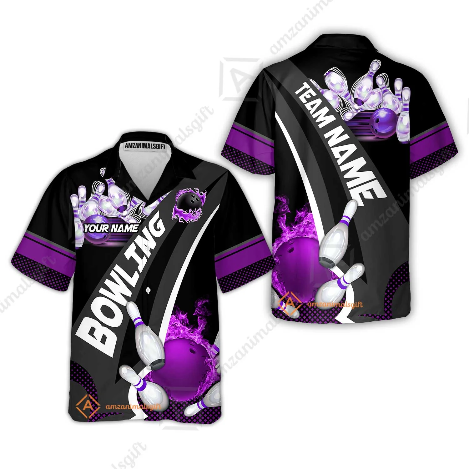 Customized Bowling Polo, Bowling And Pins Plame Premium Multicolor Option Personalized Name And Team Zipper Polo Jerseys Shirts - Image 57