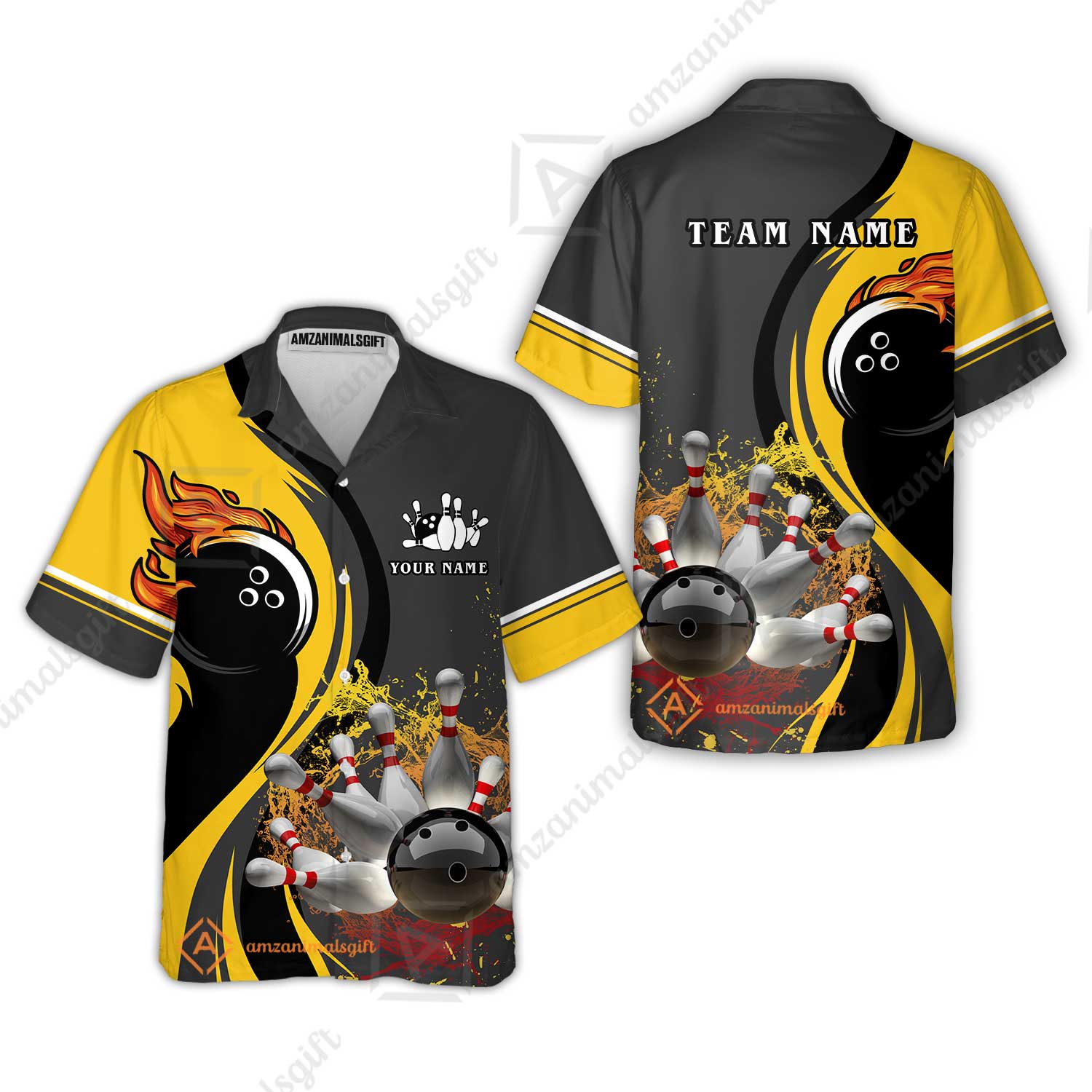 Customized Bowling Unisex Polo Shirt, Bowling And Pins Water Flow Multicolor Option Customized Name And Team Name For Bowling Team Polo Jerseys Shirts - Image 25