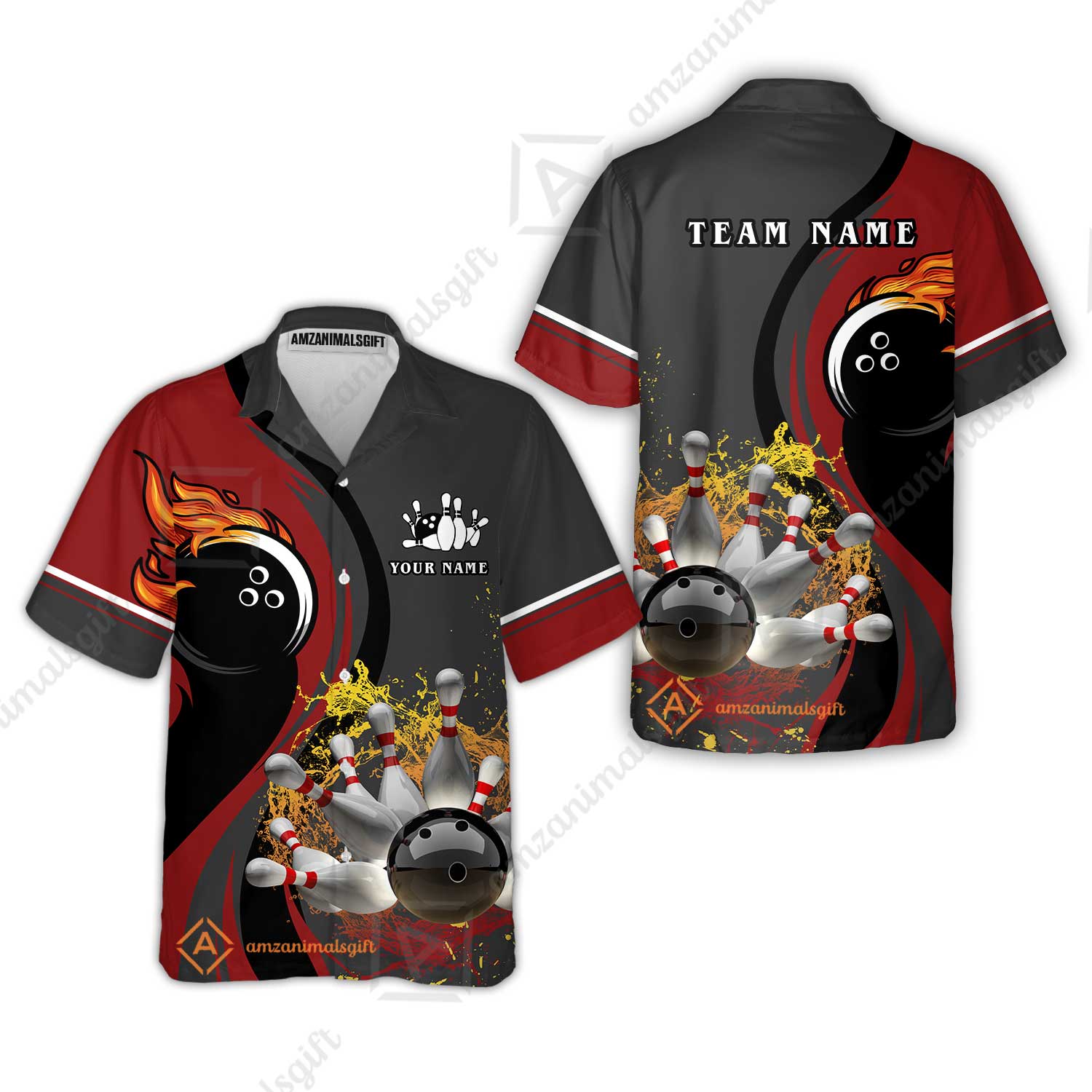 Customized Bowling Unisex Polo Shirt, Bowling And Pins Water Flow Multicolor Option Customized Name And Team Name For Bowling Team Polo Jerseys Shirts - Image 26