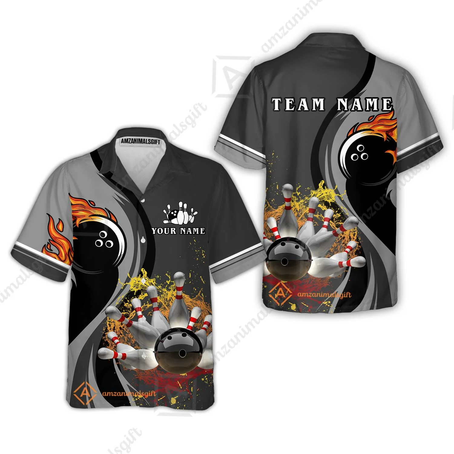 Customized Bowling Unisex Polo Shirt, Bowling And Pins Water Flow Multicolor Option Customized Name And Team Name For Bowling Team Polo Jerseys Shirts - Image 27