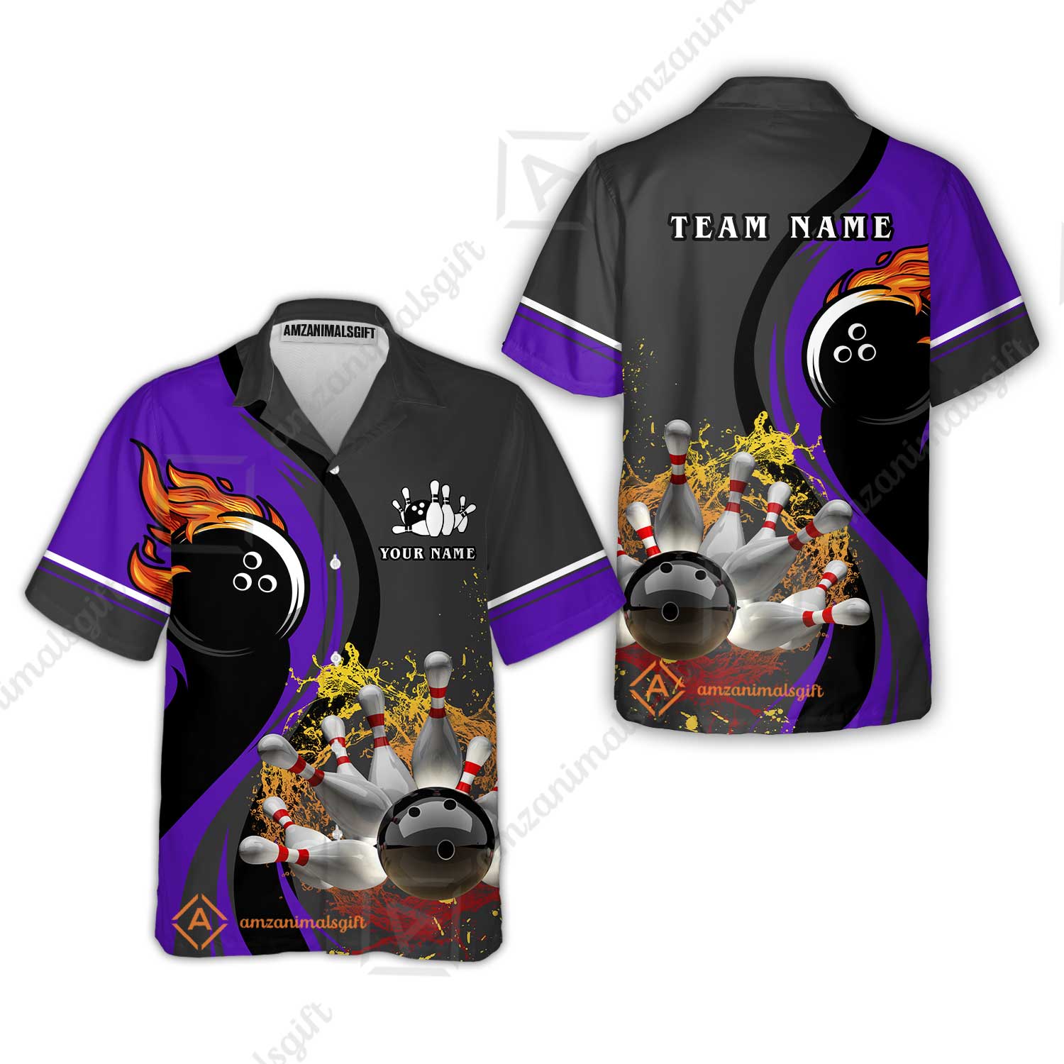 Customized Bowling Unisex Polo Shirt, Bowling And Pins Water Flow Multicolor Option Customized Name And Team Name For Bowling Team Polo Jerseys Shirts - Image 28