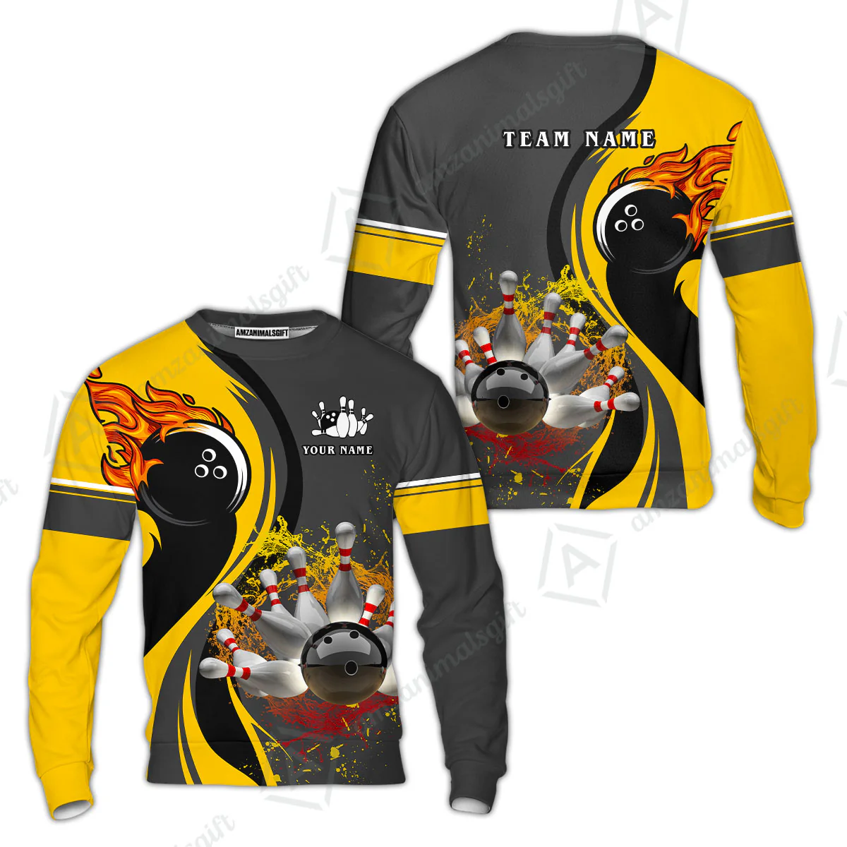 Customized Bowling Unisex Polo Shirt, Bowling And Pins Water Flow Multicolor Option Customized Name And Team Name For Bowling Team Polo Jerseys Shirts - Image 41