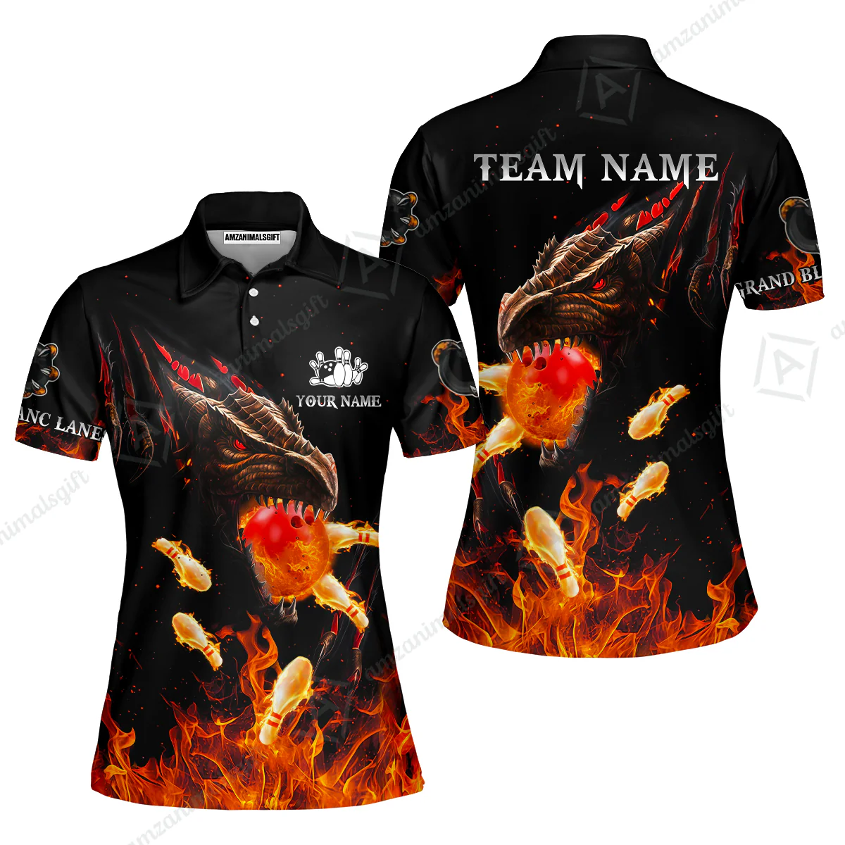 Customized Bowling Polo, Dragon Ball Fire Bowling Jersey Multicolor Option Customized Name, Team Name Polo Jerseys Shirt For Mike - Image 10