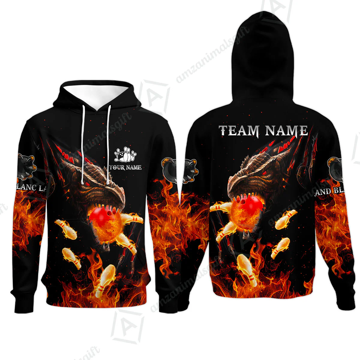 Customized Bowling Polo, Dragon Ball Fire Bowling Jersey Multicolor Option Customized Name, Team Name Polo Jerseys Shirt For Mike - Image 6