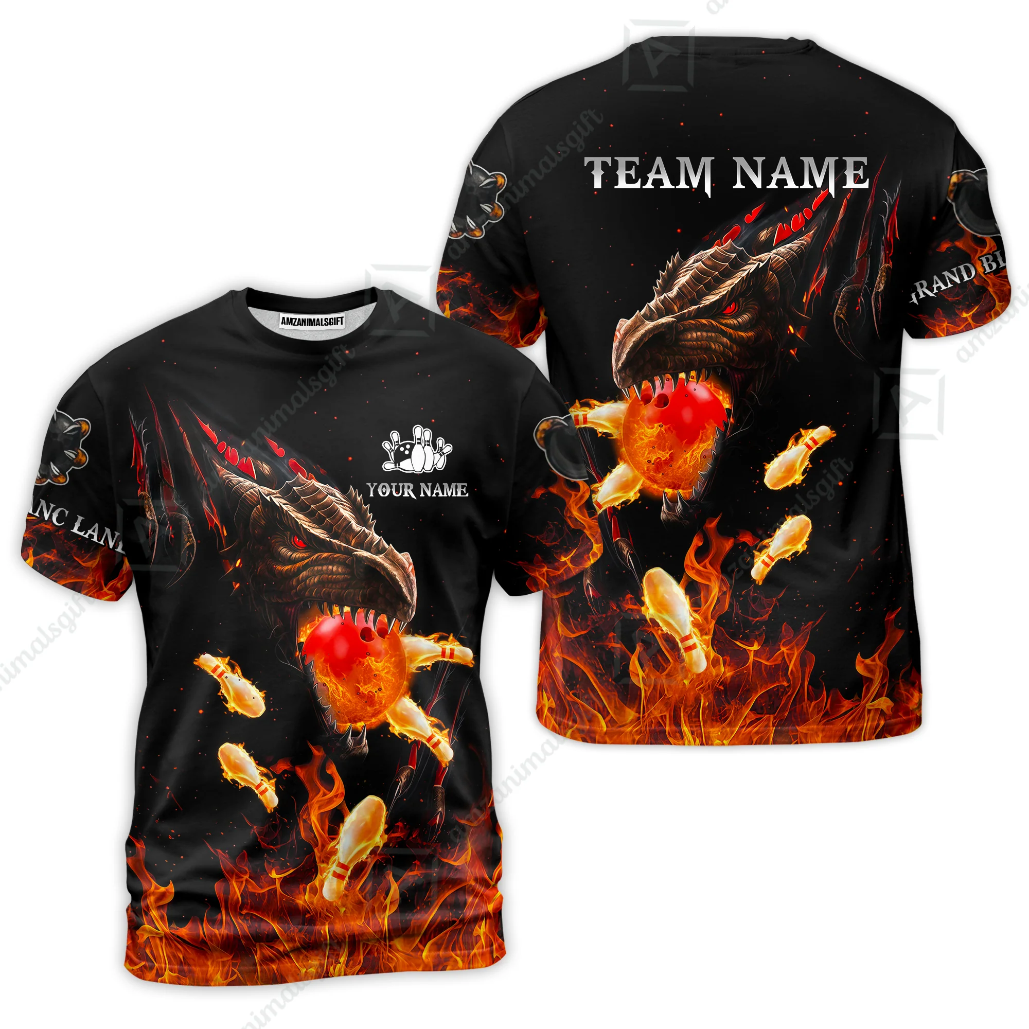 Customized Bowling Polo, Dragon Ball Fire Bowling Jersey Multicolor Option Customized Name, Team Name Polo Jerseys Shirt For Mike - Image 8
