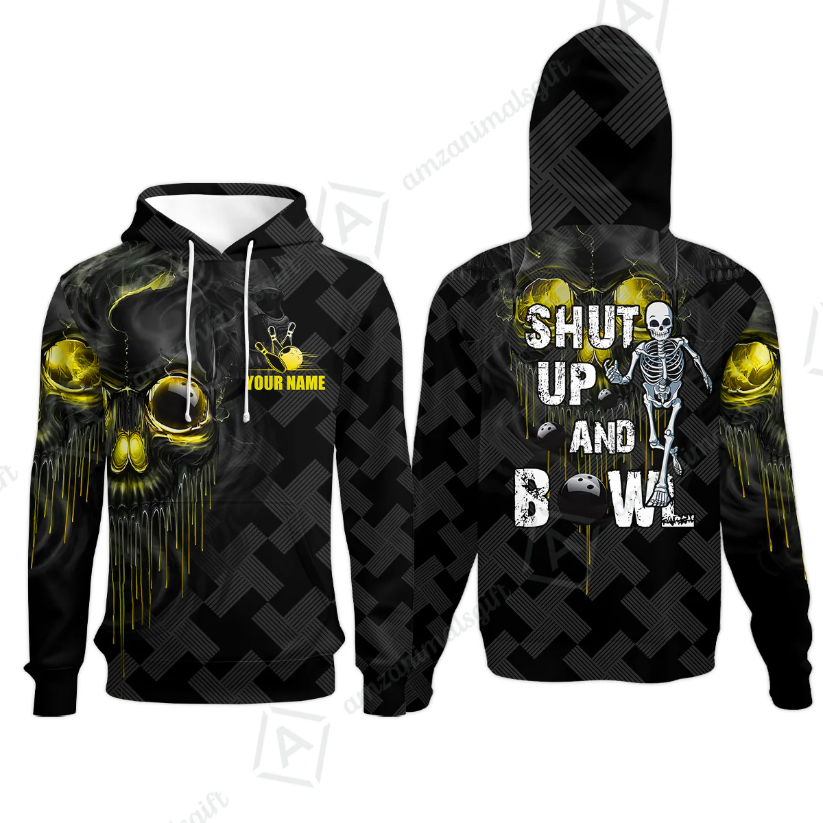 Customized Bowling Polo, Shut Up And Bowl Golden Skull Personalized Name Team Name Polo Jerseys Shirts - Image 14