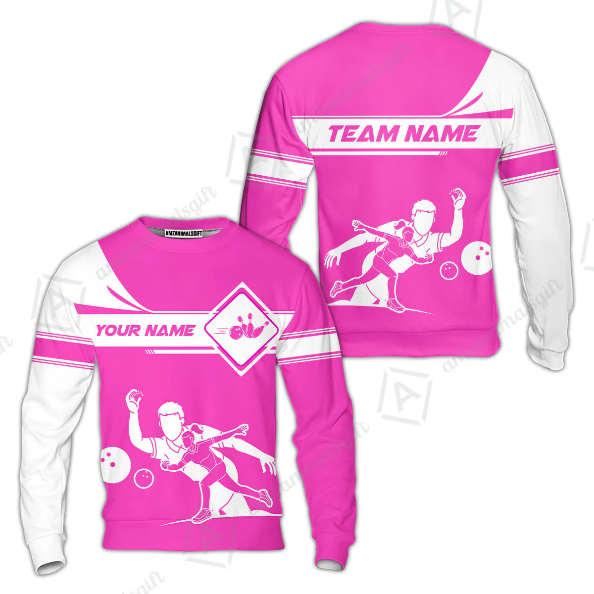 Customized Bowling Sweatshirt, Men And Women Playing Bowling Ball Sweatshirt Uniform Multicolor For Bowlers - Image 2