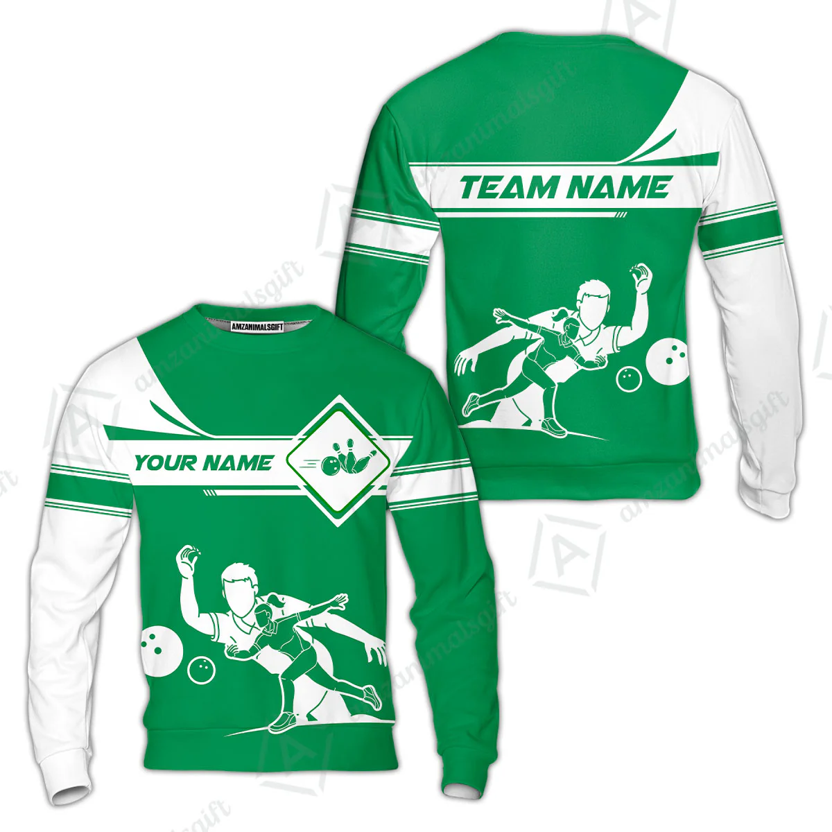 Customized Bowling Sweatshirt, Men And Women Playing Bowling Ball Sweatshirt Uniform Multicolor For Bowlers - Image 3
