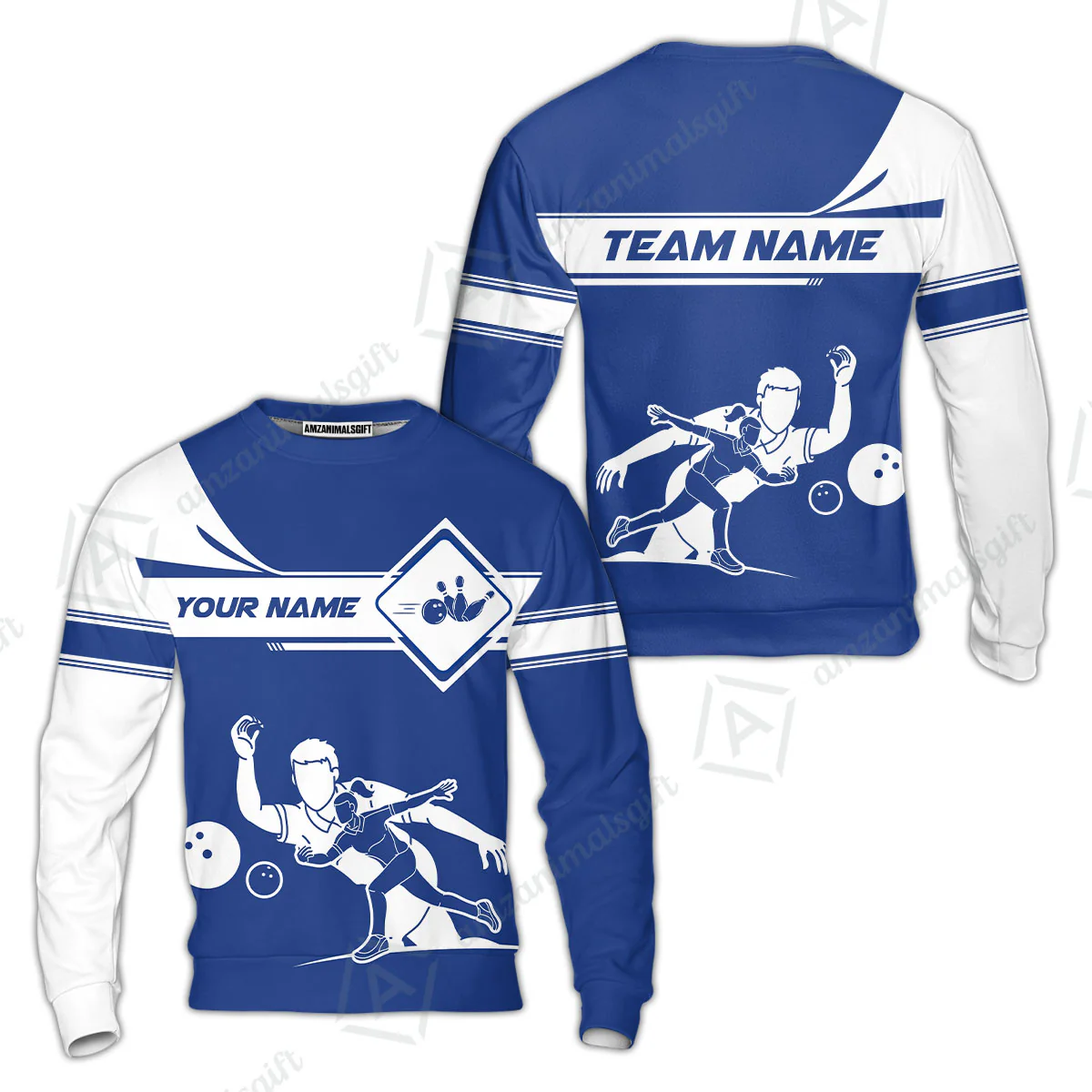 Customized Bowling Sweatshirt, Men And Women Playing Bowling Ball Sweatshirt Uniform Multicolor For Bowlers - Image 4