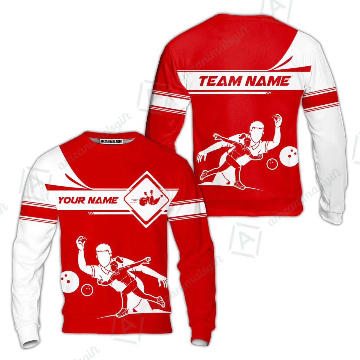 Customized Bowling Sweatshirt, Men And Women Playing Bowling Ball Sweatshirt Uniform Multicolor For Bowlers - Image 5