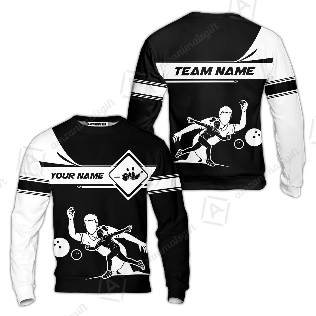 Customized Bowling Sweatshirt, Men And Women Playing Bowling Ball Sweatshirt Uniform Multicolor For Bowlers - Image 7