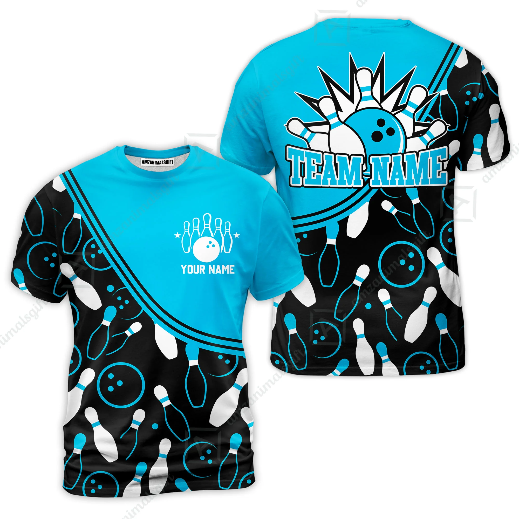 Customized Bowling T-Shirt, Bowling Multicolor Custom Team Bowling Uniform T-Shirt Jersey for Bowlers - Image 2