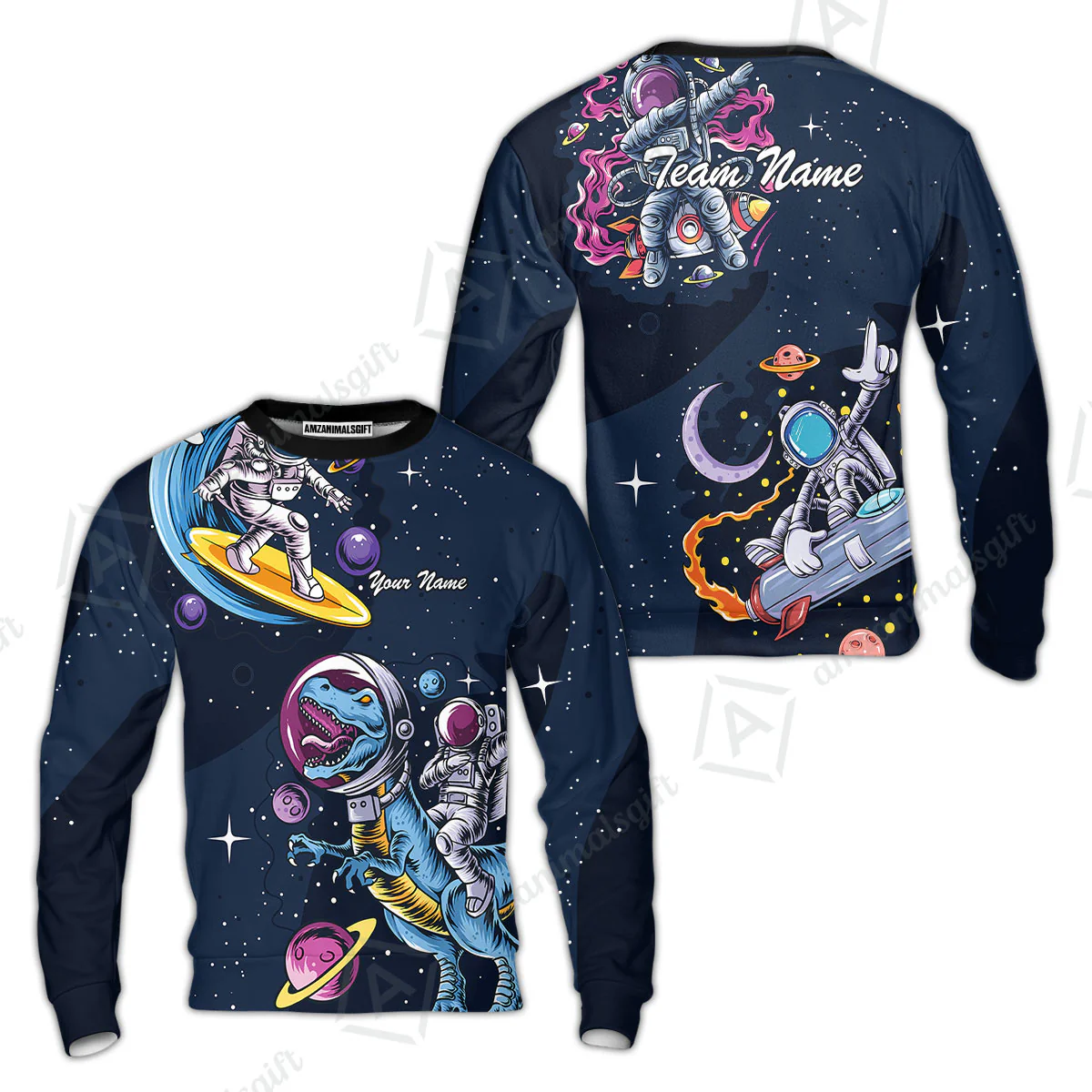 Customized Bowling Unisex Polo Shirt, Seraphic Galaxy Astronaut, Bowling Uniforms, Personalized Name And Team Name - Image 10