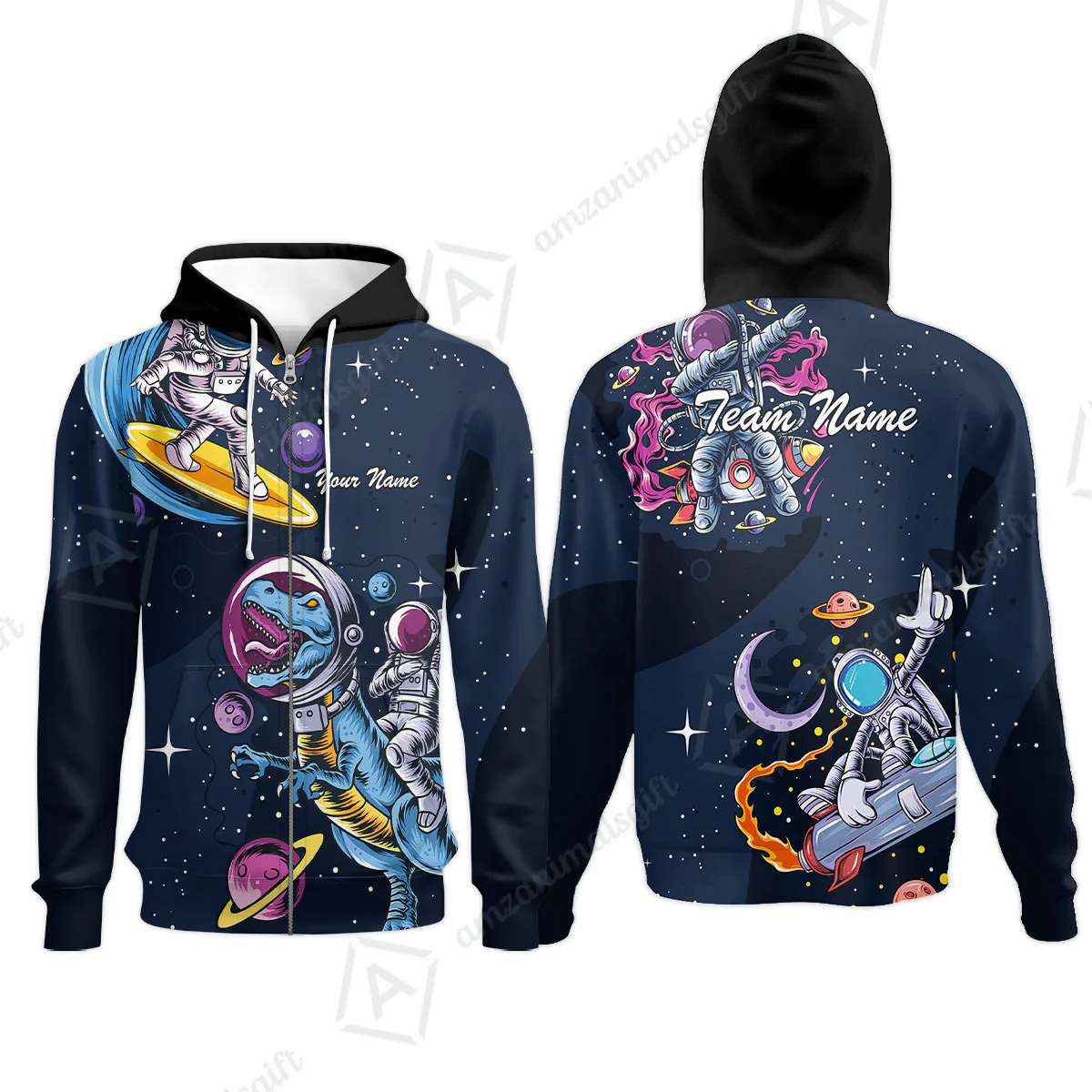 Customized Bowling Unisex Polo Shirt, Seraphic Galaxy Astronaut, Bowling Uniforms, Personalized Name And Team Name - Image 12