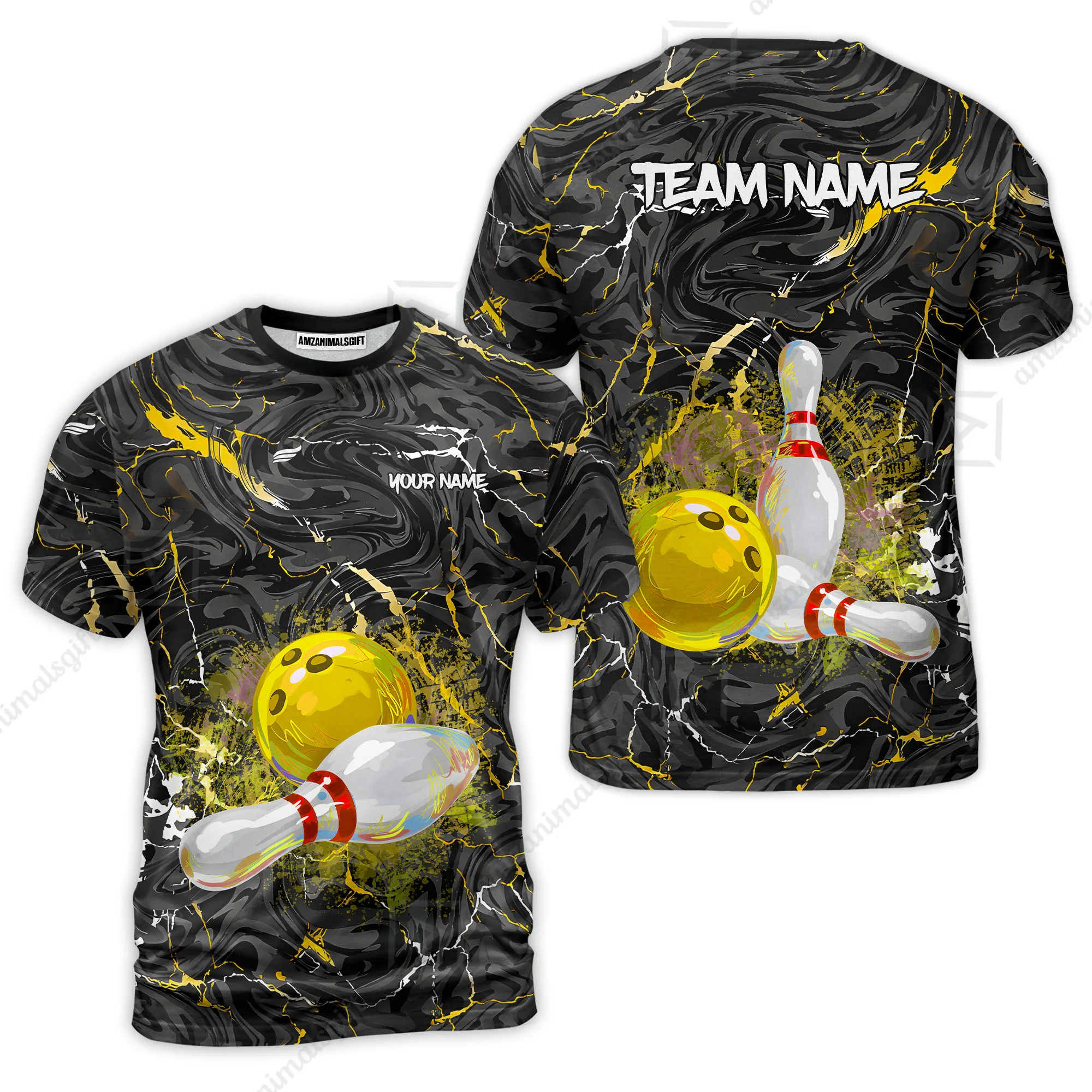 Customized Bowling Unisex Polo Shirt, Swirling Marbled Pattern Vibrant Veins, Bowling Uniforms, Personalized Name And Team Name - Image 25