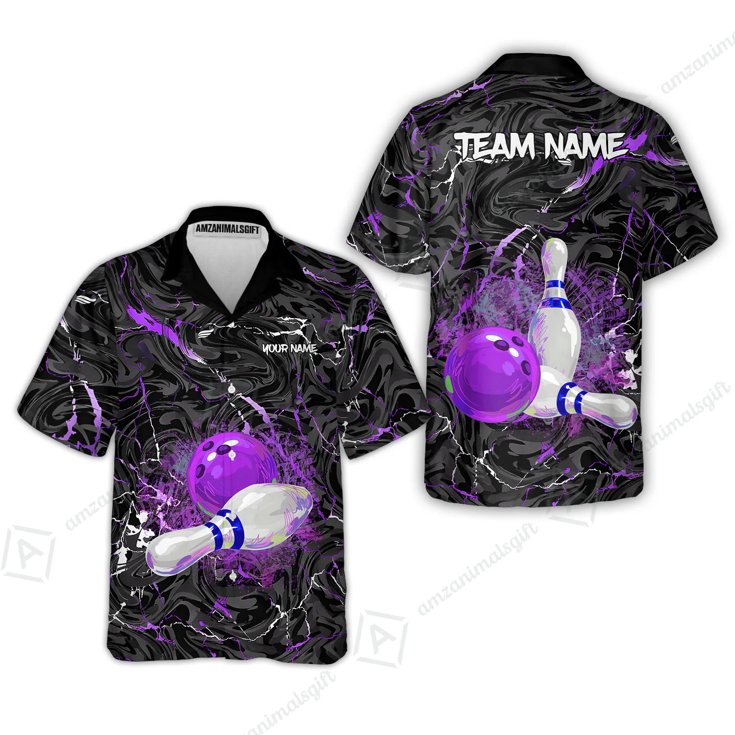 Customized Bowling Unisex Polo Shirt, Swirling Marbled Pattern Vibrant Veins, Bowling Uniforms, Personalized Name And Team Name - Image 29