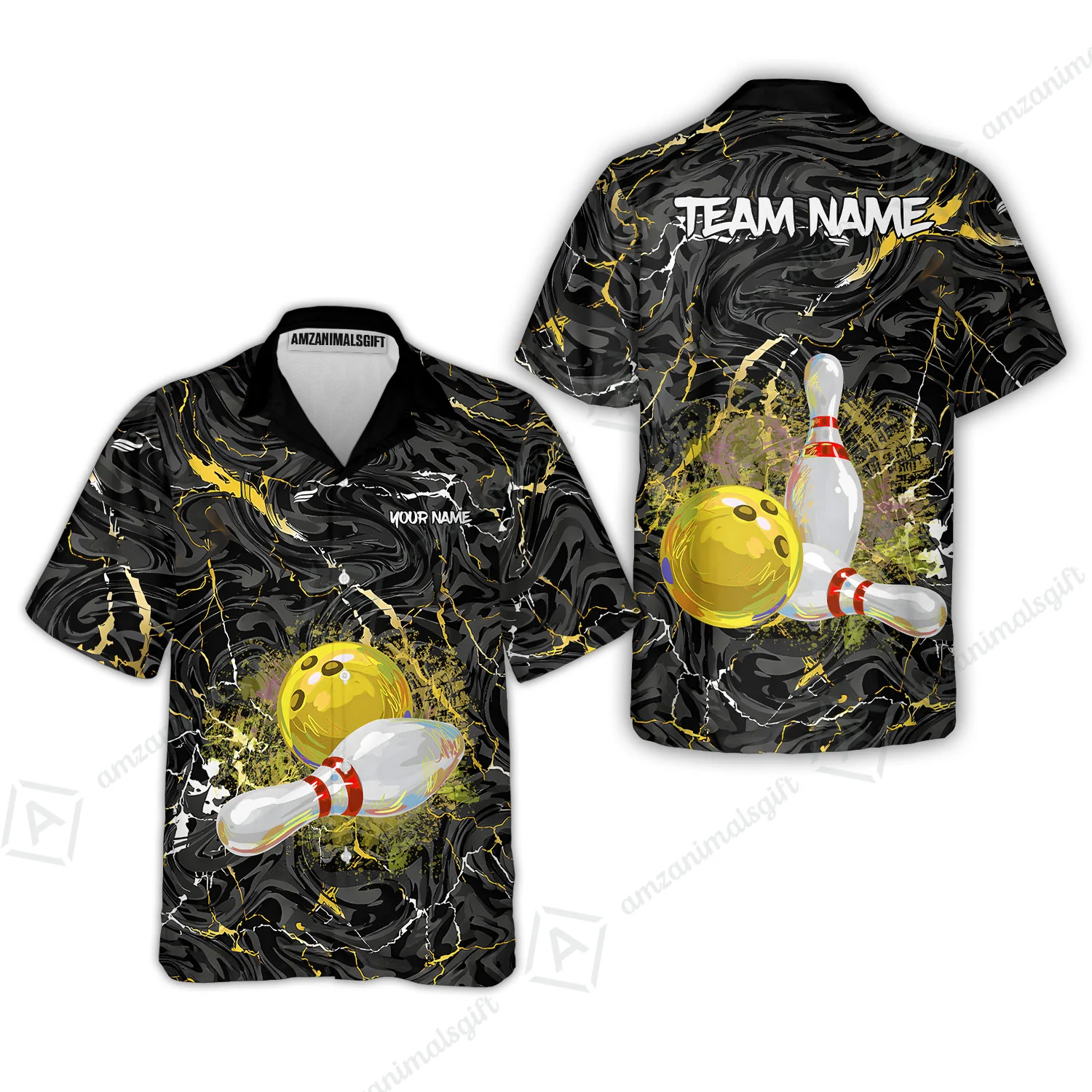 Customized Bowling Unisex Polo Shirt, Swirling Marbled Pattern Vibrant Veins, Bowling Uniforms, Personalized Name And Team Name - Image 30