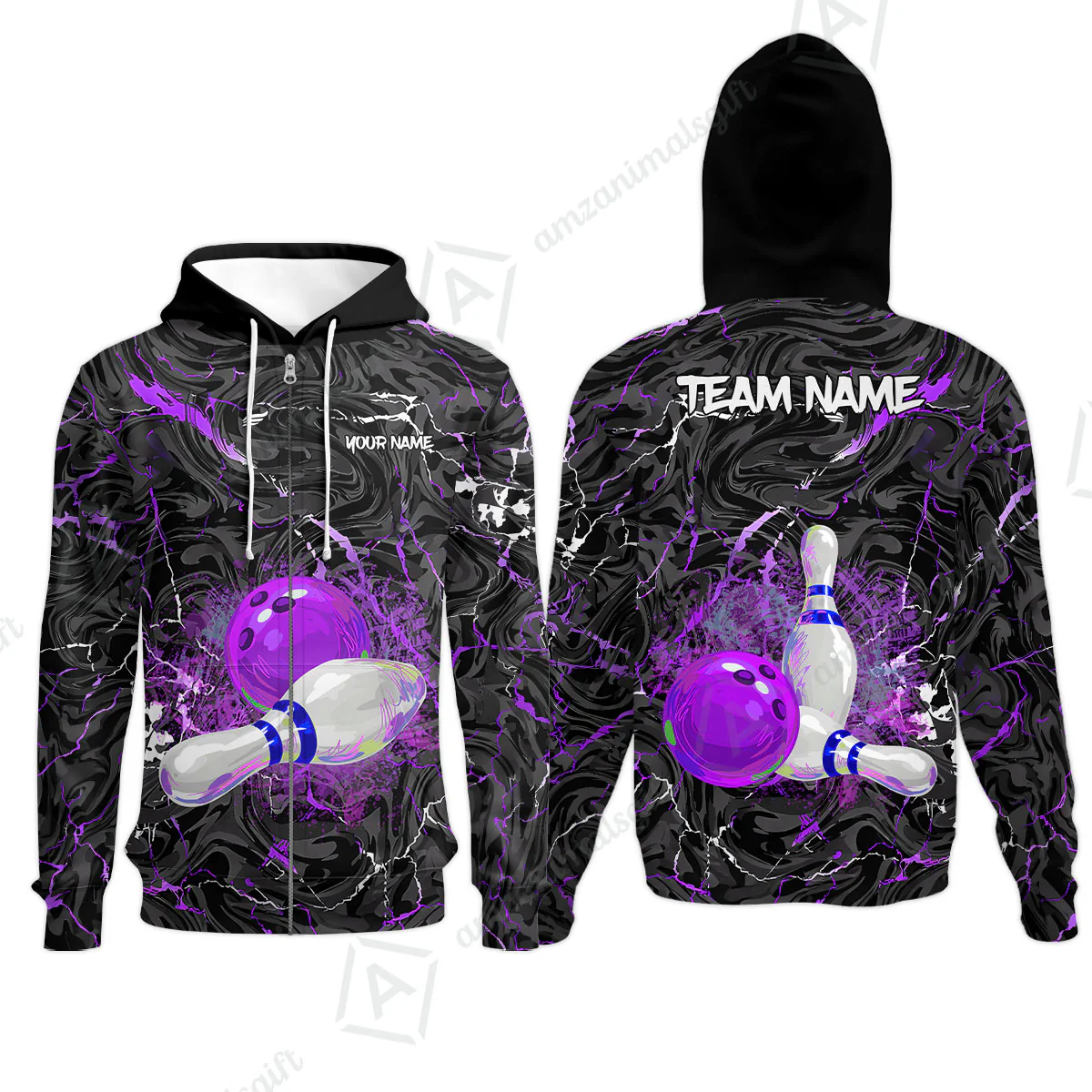 Customized Bowling Unisex Polo Shirt, Swirling Marbled Pattern Vibrant Veins, Bowling Uniforms, Personalized Name And Team Name - Image 54