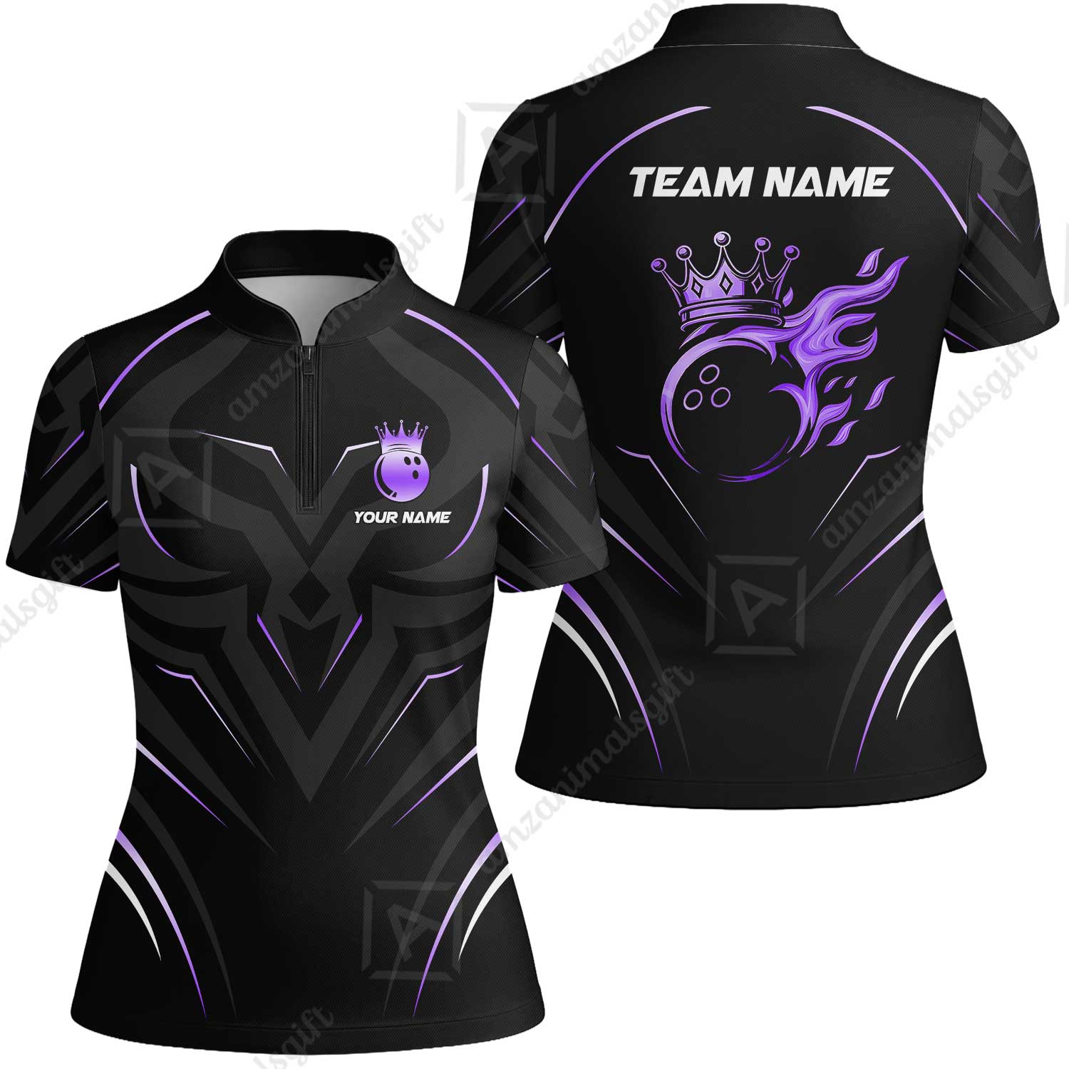 Customized Bowling Women Jersey Shirt, Custom Crown Bowling Uniform Women Jersey, Multicolor Team Style Jersey for Bowlers - Image 4