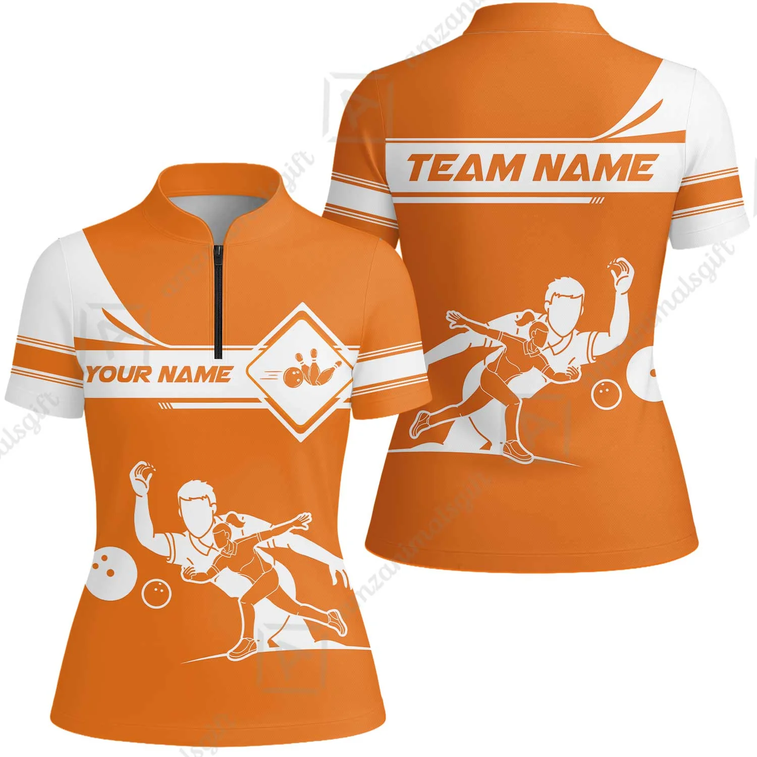 Customized Bowling Women Jersey Shirt, Men And Women Playing Bowling Ball Women Jersey Shirt Uniform Multicolor For Bowlers - Image 8