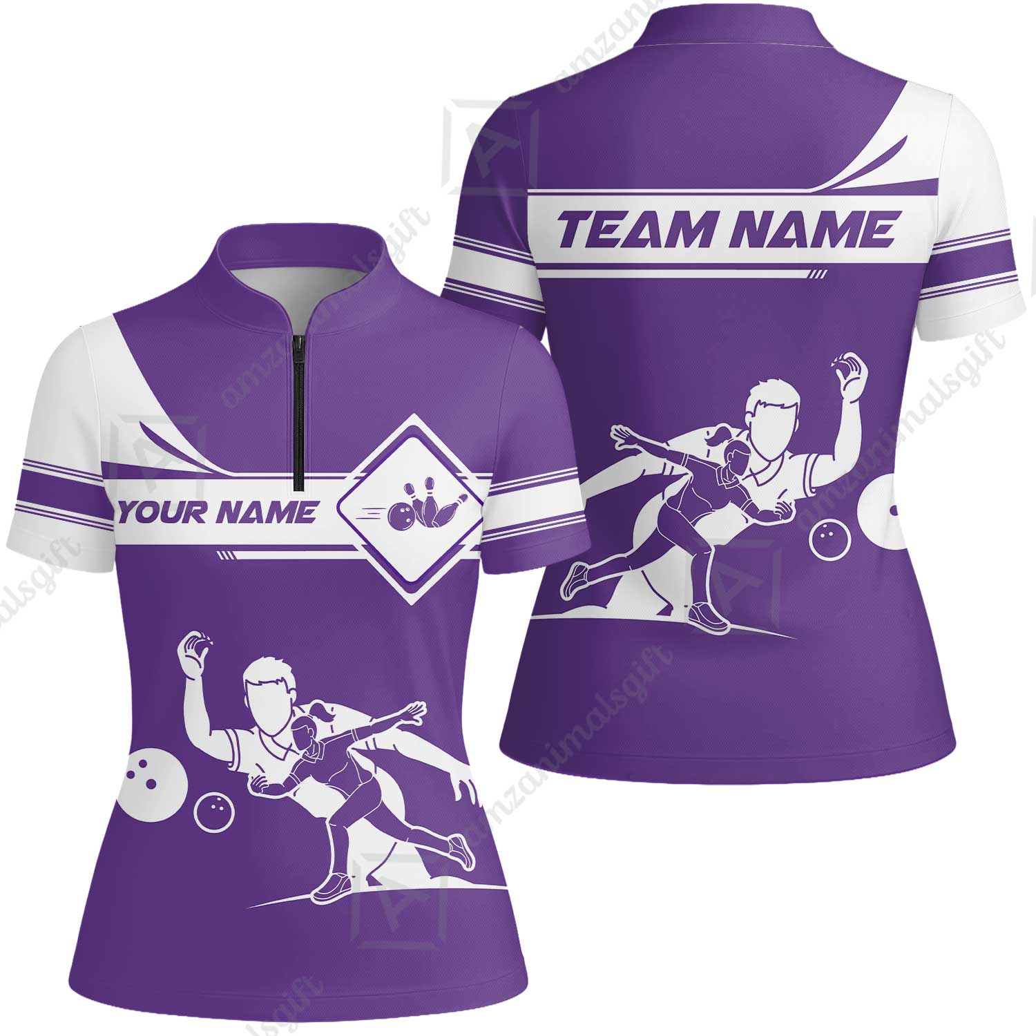 Customized Bowling Women Jersey Shirt, Men And Women Playing Bowling Ball Women Jersey Shirt Uniform Multicolor For Bowlers - Image 9