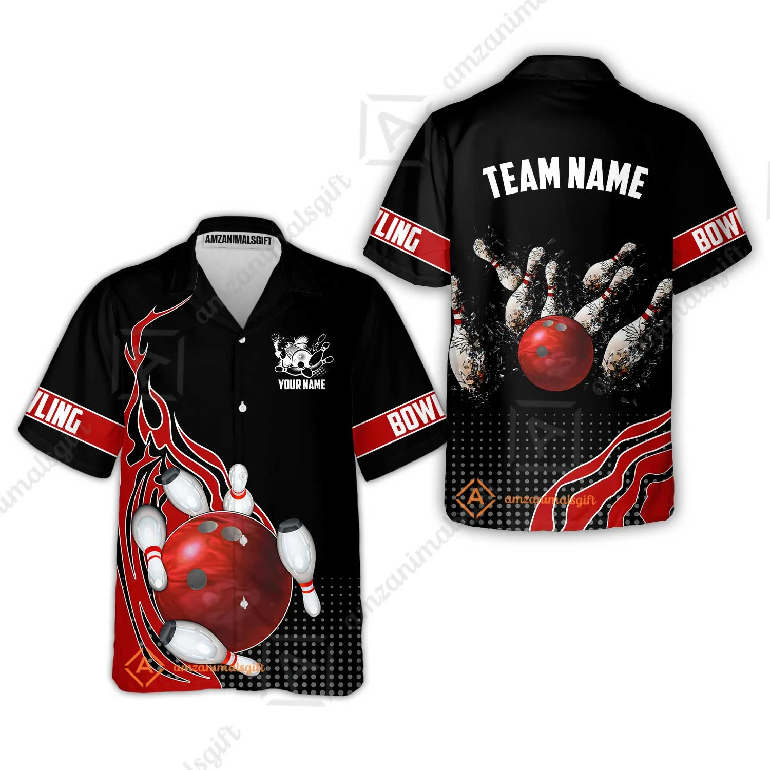 Customized Bowling Unisex Polo Shirt, Bowling And Breaking Pins Multicolor Option Customized Name And Team Name Polo Jerseys Shirts - Image 12
