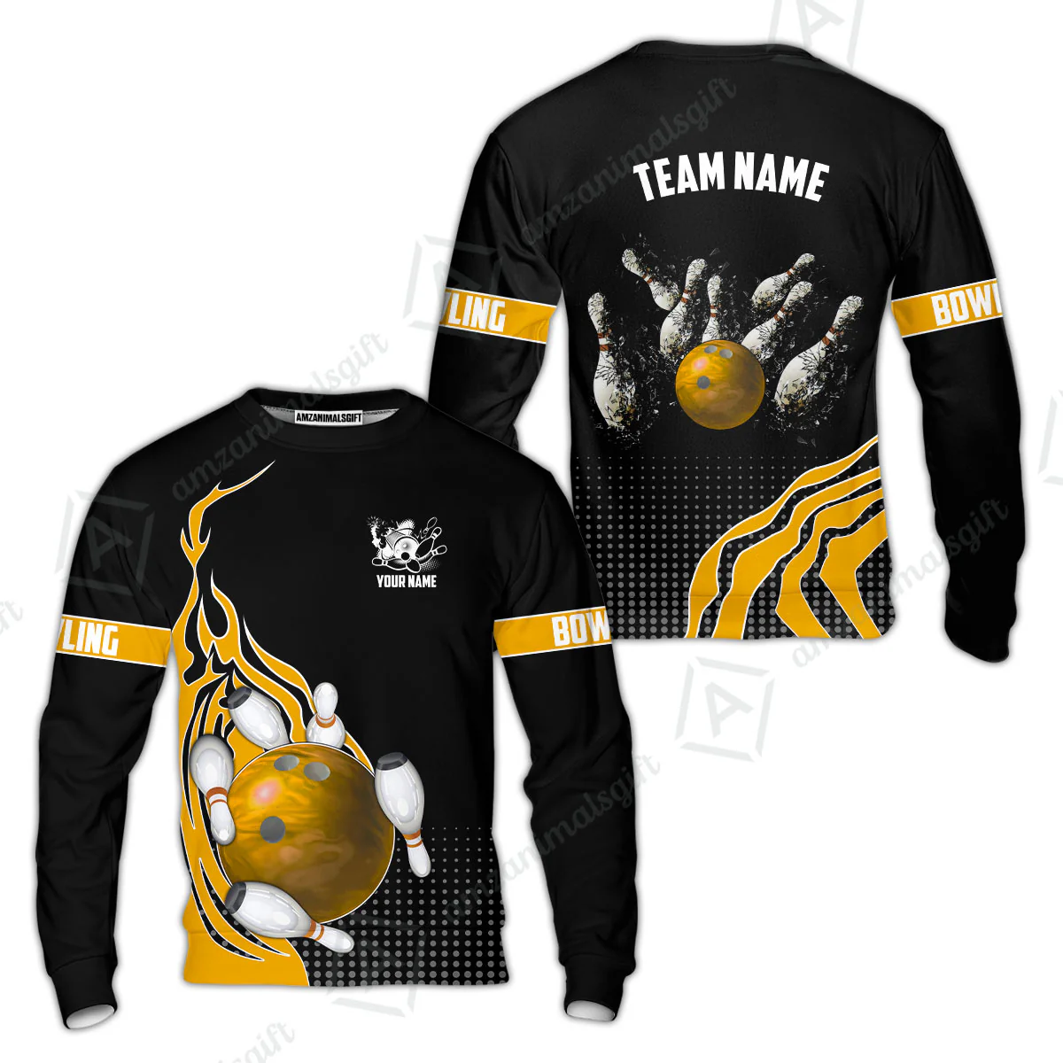 Customized Bowling Unisex Polo Shirt, Bowling And Breaking Pins Multicolor Option Customized Name And Team Name Polo Jerseys Shirts - Image 36