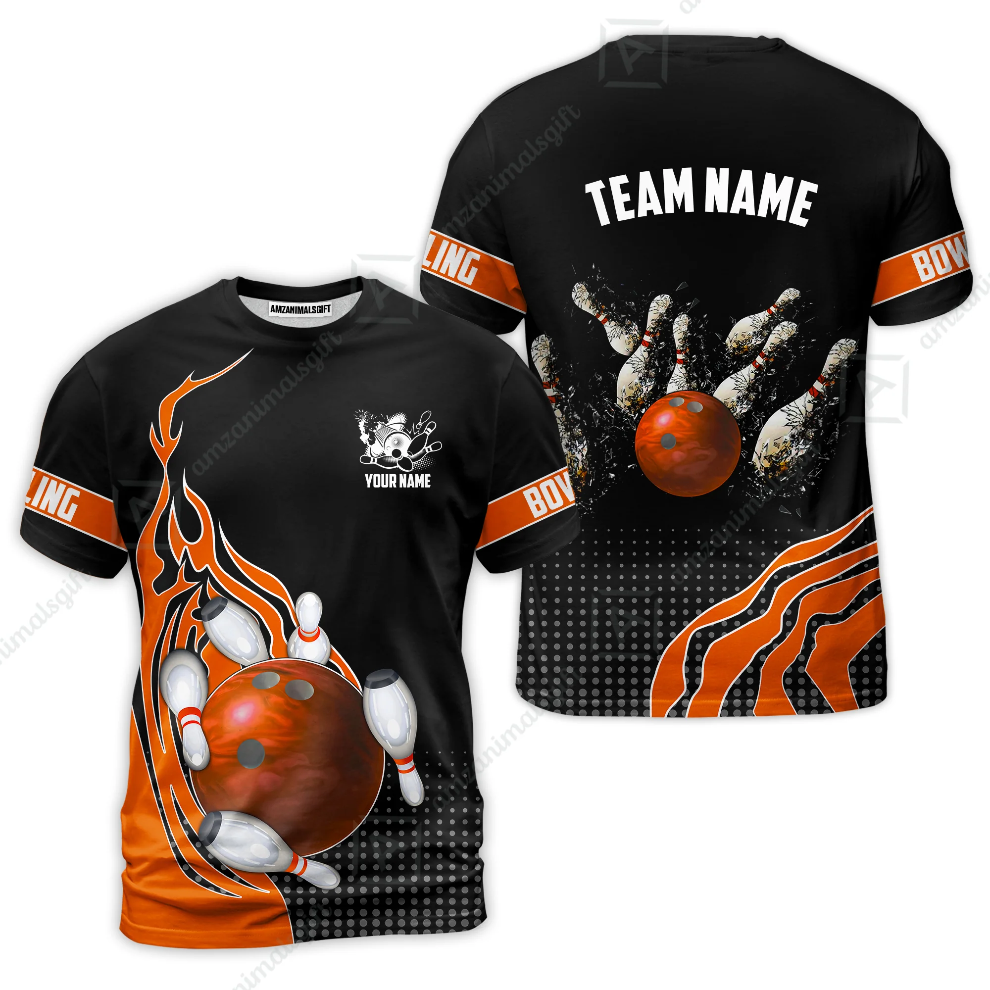 Customized Bowling Unisex Polo Shirt, Bowling And Breaking Pins Multicolor Option Customized Name And Team Name Polo Jerseys Shirts - Image 64