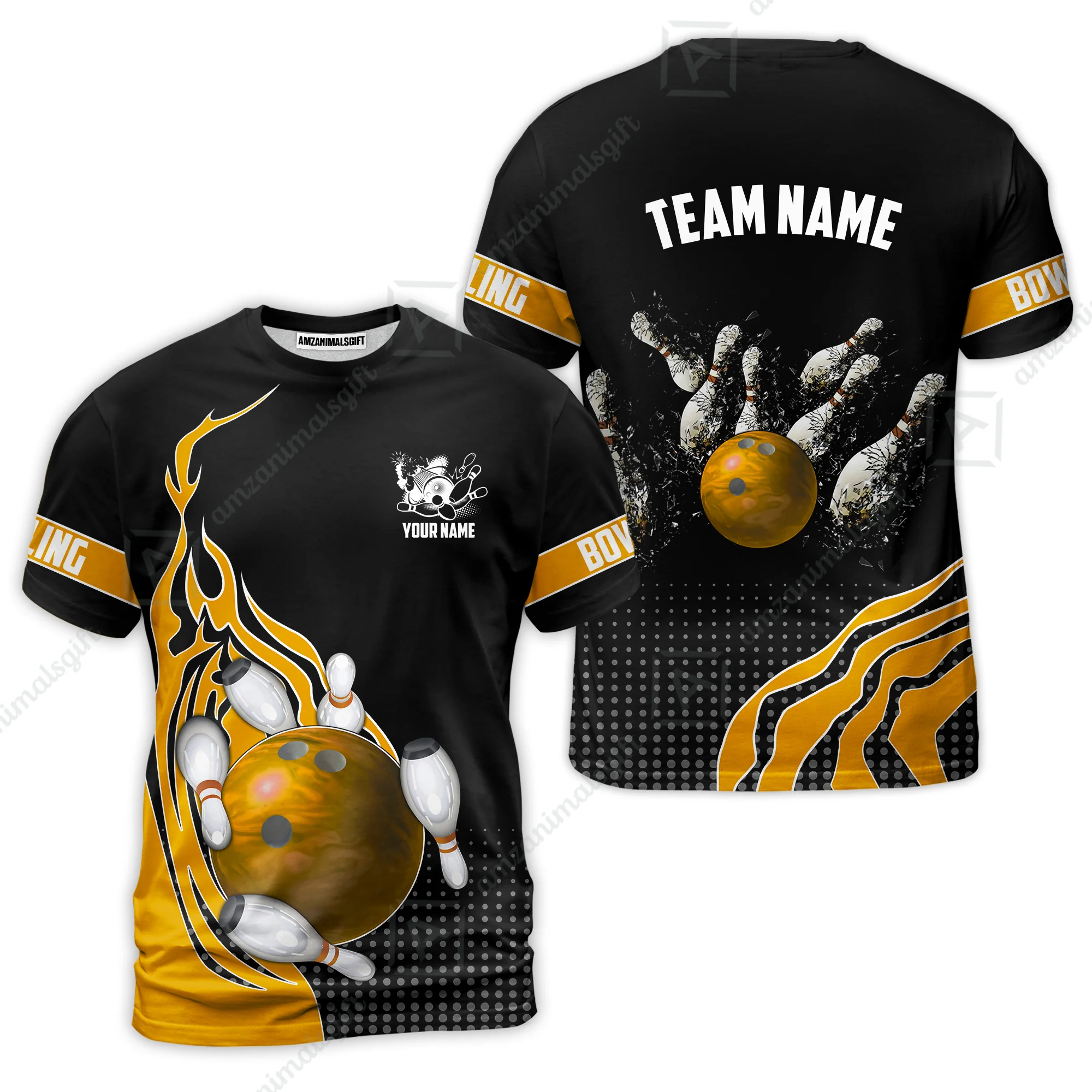 Customized Bowling Unisex Polo Shirt, Bowling And Breaking Pins Multicolor Option Customized Name And Team Name Polo Jerseys Shirts - Image 67