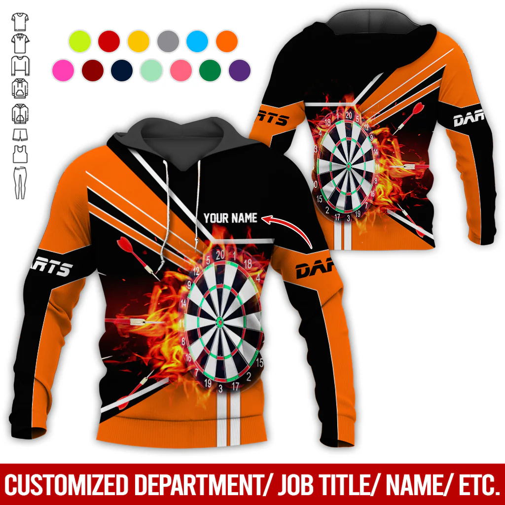Customized Darts Flaming Premium Hoodie, Personalized Name Darts Hoodie, Perfect Gift For Darts Lovers, Darts Player - Image 10