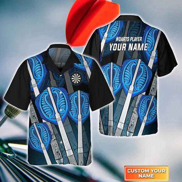Customized Darts Hawaiian Shirt, Blue Darts Thunder Lightning, Personalized Name Hawaiian Shirt For Men - Perfect Gift For Darts Lovers, Darts Players - Image 6