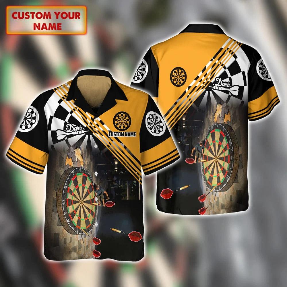Customized Darts Hawaiian Shirt, Dartboard, Darts Player, Personalized Name Hawaiian Shirt For Men - Perfect Gift For Darts Lovers, Darts Players
