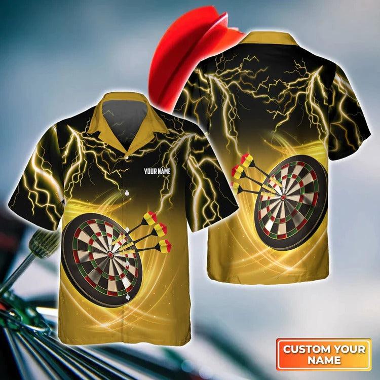 Customized Darts Hawaiian Shirt, Darts Aim Shoot Swear Repeat, Personalized Name Hawaiian Shirt For Men - Perfect Gift For Darts Lovers, Darts Players - Image 4