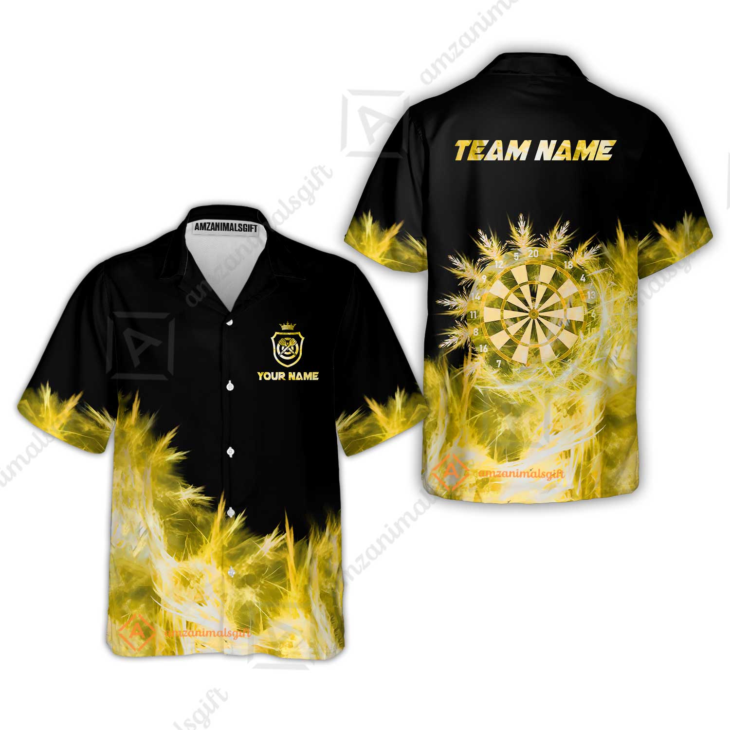 Customized Darts Hawaiian Shirt, Darts Icy Light Black And Multi Color Team Hawaiian Shirt Jersey For Darts Player - Image 3