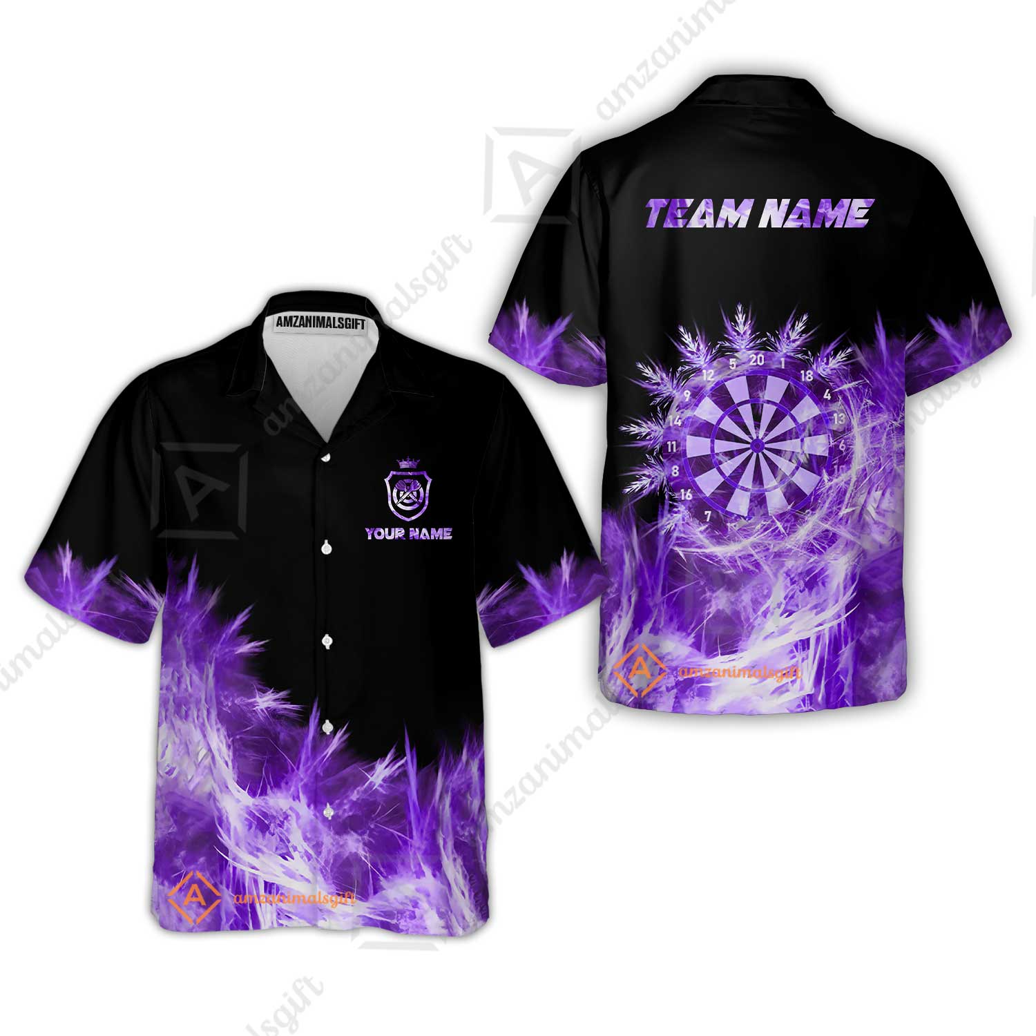 Customized Darts Hawaiian Shirt, Darts Icy Light Black And Multi Color Team Hawaiian Shirt Jersey For Darts Player - Image 4
