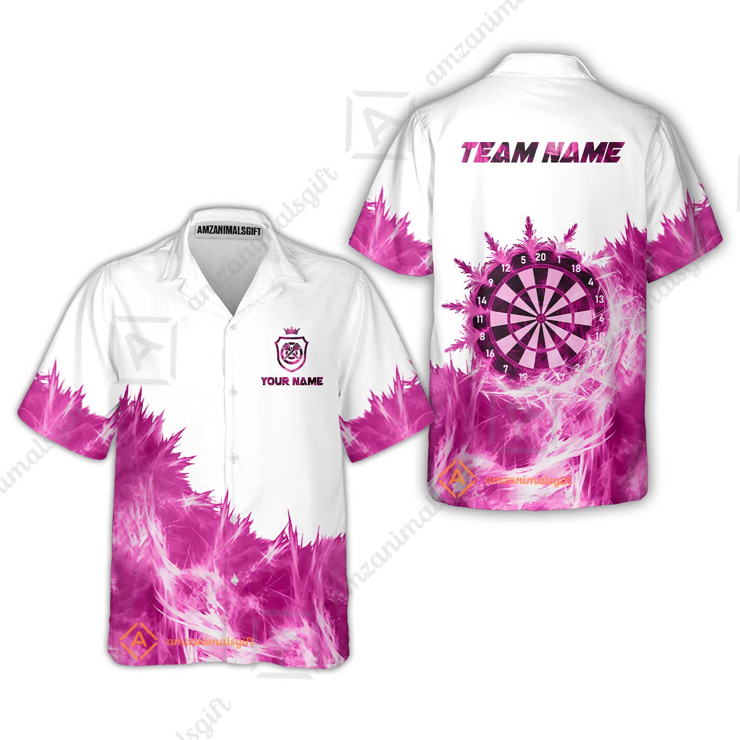 Customized Darts Hawaiian Shirt, Darts Icy Light White And Multi Color Team Hawaiian Shirt Jersey For Darts Player - Image 2