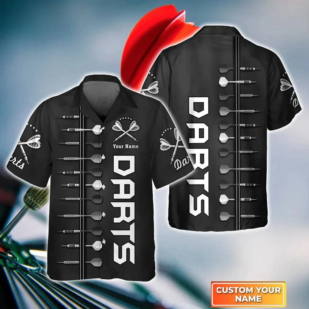Customized Darts Hawaiian Shirt, Darts Personalized Name Hawaiian Shirt For Men - Perfect Gift For Darts Lovers, Darts Players