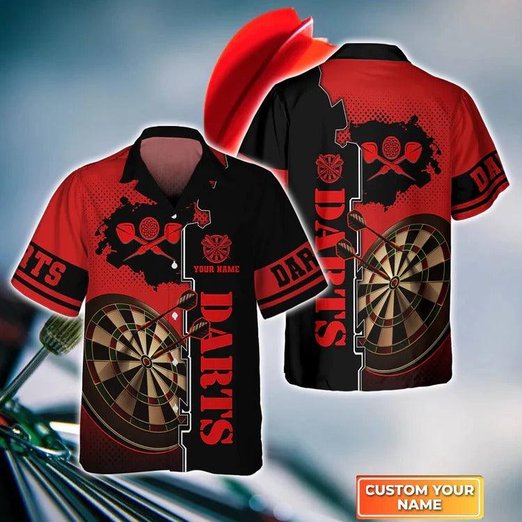 Customized Darts Hawaiian Shirt, Green Dartboard, Personalized Name Hawaiian Shirt For Men - Perfect Gift For Darts Lovers, Darts Players - Image 3