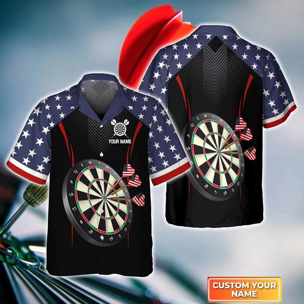 Customized Darts Hawaiian Shirt, USA Darts, Personalized Name Hawaiian Shirt For Men - Perfect Gift For Darts Lovers, Darts Players - Image 2