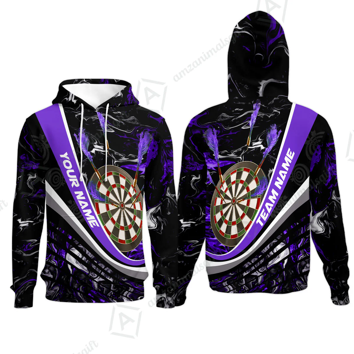 Customized Darts Hoodie, Darts Flaming Magma Multicolor Hoodie Custom Team Jersey For Darts Player - Image 2