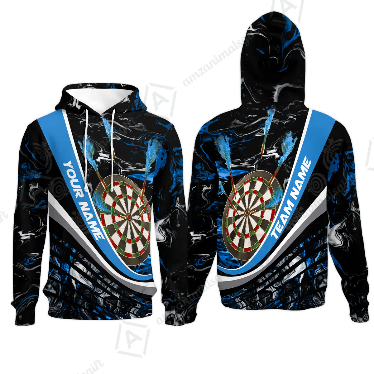 Customized Darts Hoodie, Darts Flaming Magma Multicolor Hoodie Custom Team Jersey For Darts Player - Image 3