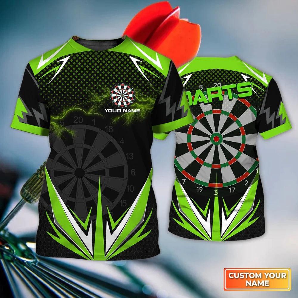 Customized Darts Long Polo Shirt, Green Darts Lightning Personalized Name Polo Shirt, Outfits For Darts Lovers, Darts Players - Image 7