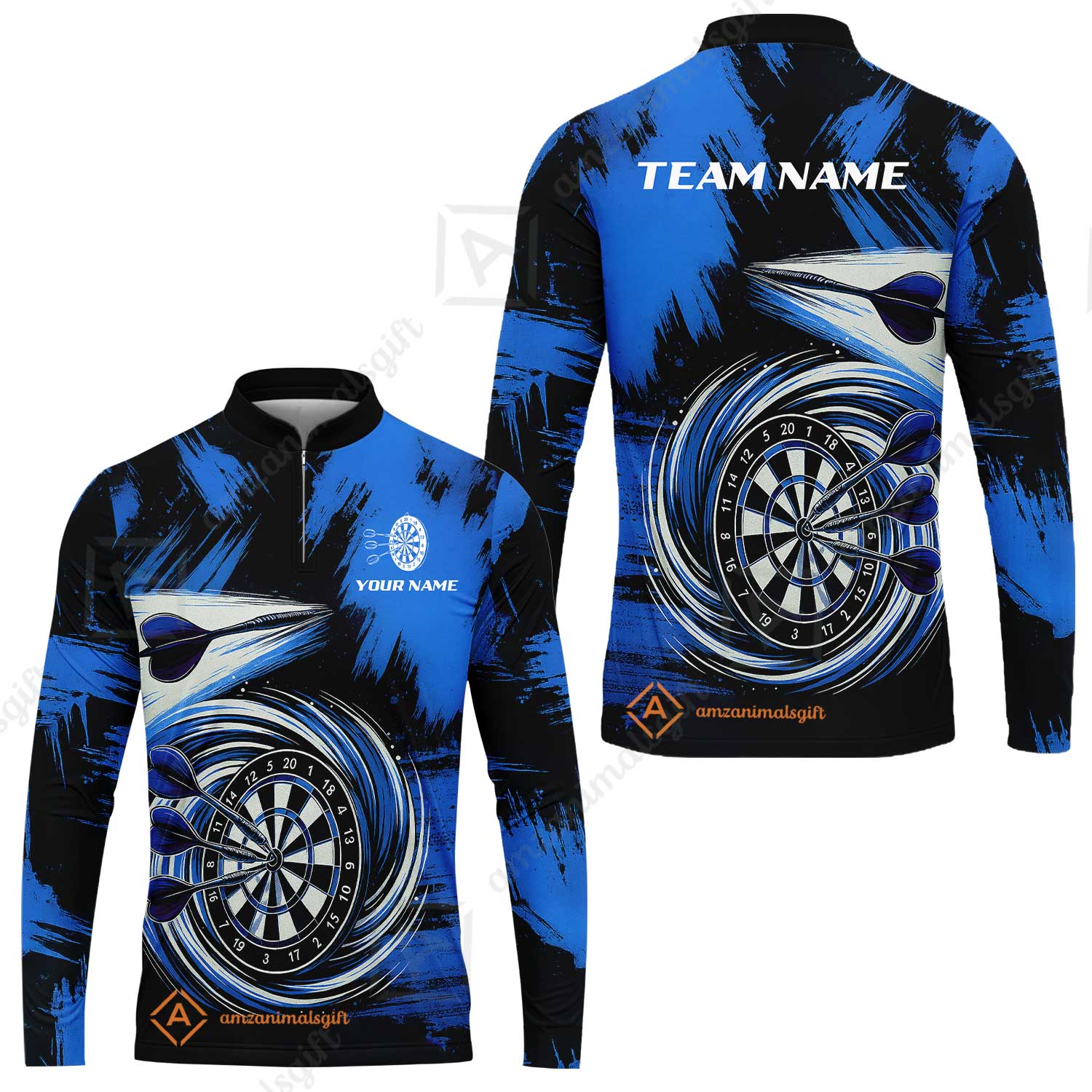 Customized Darts Long Sleeve Jersey, Darts Colorful Wave Custom Name Team Name Long Sleeve Jersey For Darts Player - Image 2