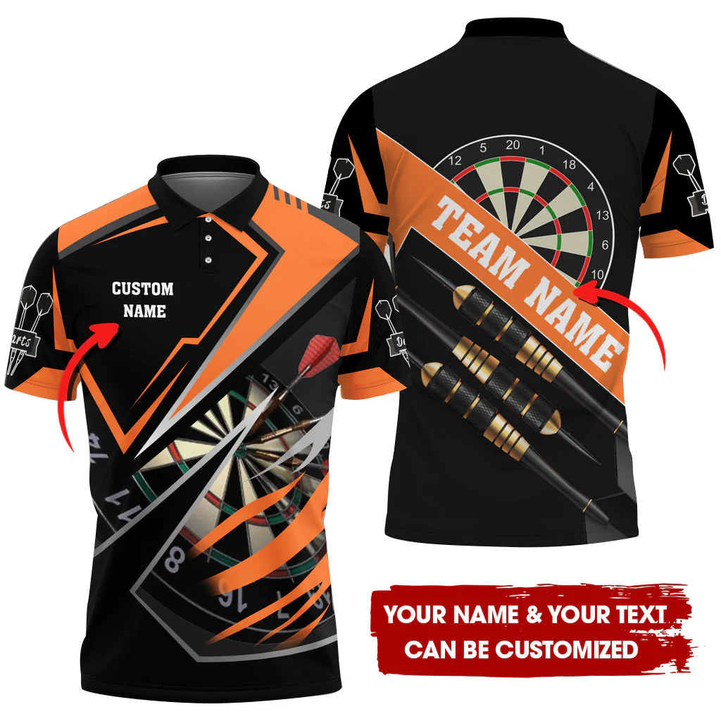 Customized Darts Men Polo Shirt, Personalized Darts For Team Multicolor Polo Shirt For Men, Perfect Gift For Darts Lovers, Darts Players - Image 3