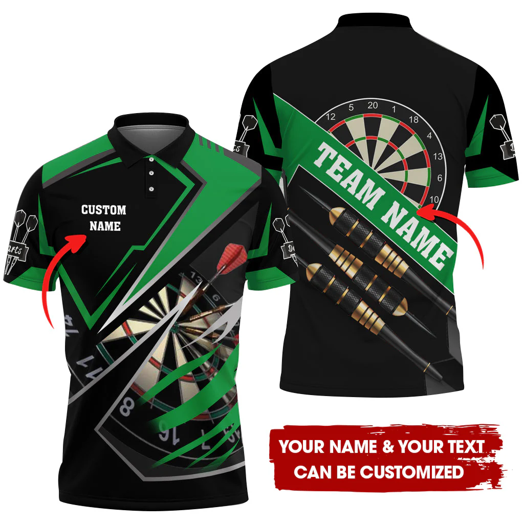 Customized Darts Men Polo Shirt, Personalized Darts For Team Multicolor Polo Shirt For Men, Perfect Gift For Darts Lovers, Darts Players - Image 4
