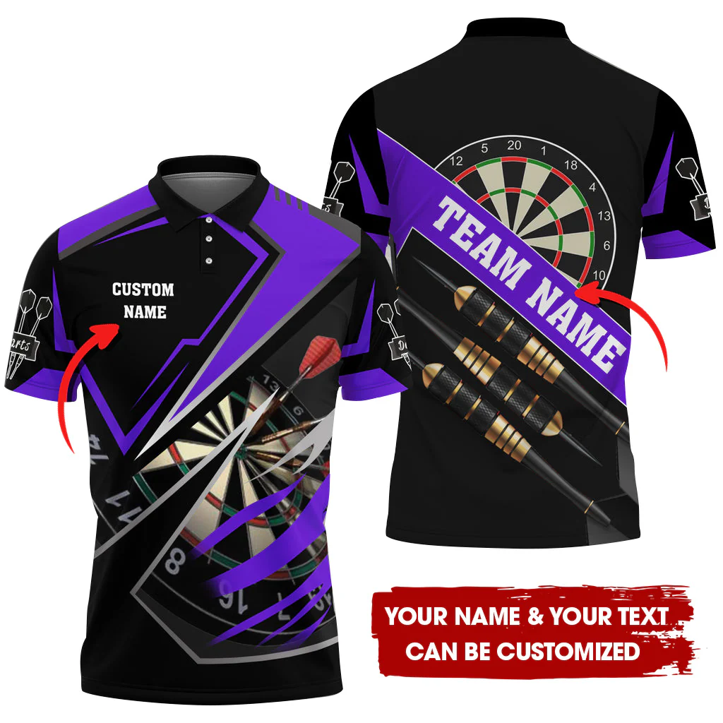 Customized Darts Men Polo Shirt, Personalized Darts For Team Multicolor Polo Shirt For Men, Perfect Gift For Darts Lovers, Darts Players - Image 5