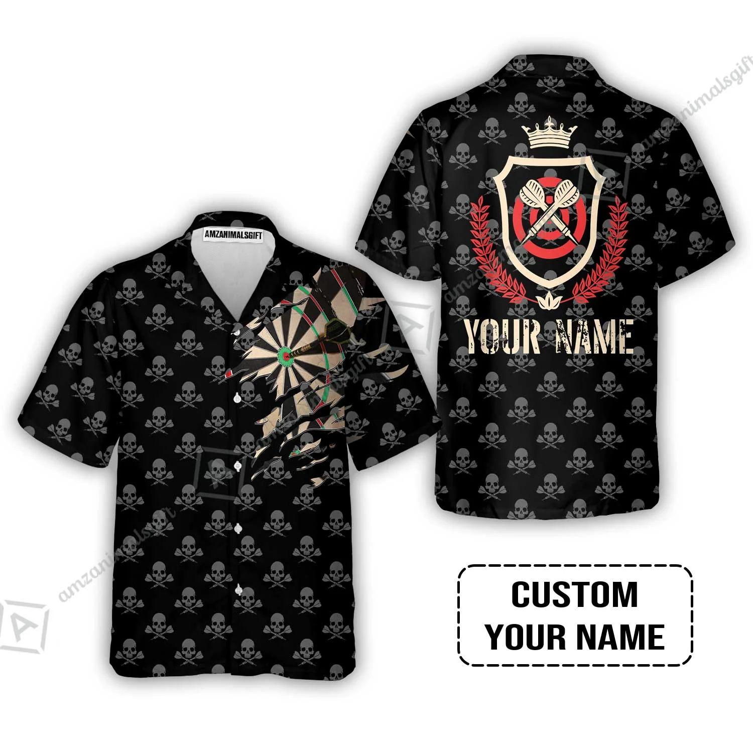 Customized Darts Men Polo Shirt, Skull King Darts Personalized Name Polo Shirt - Perfect Gift For Darts Lovers, Darts Players - Image 8