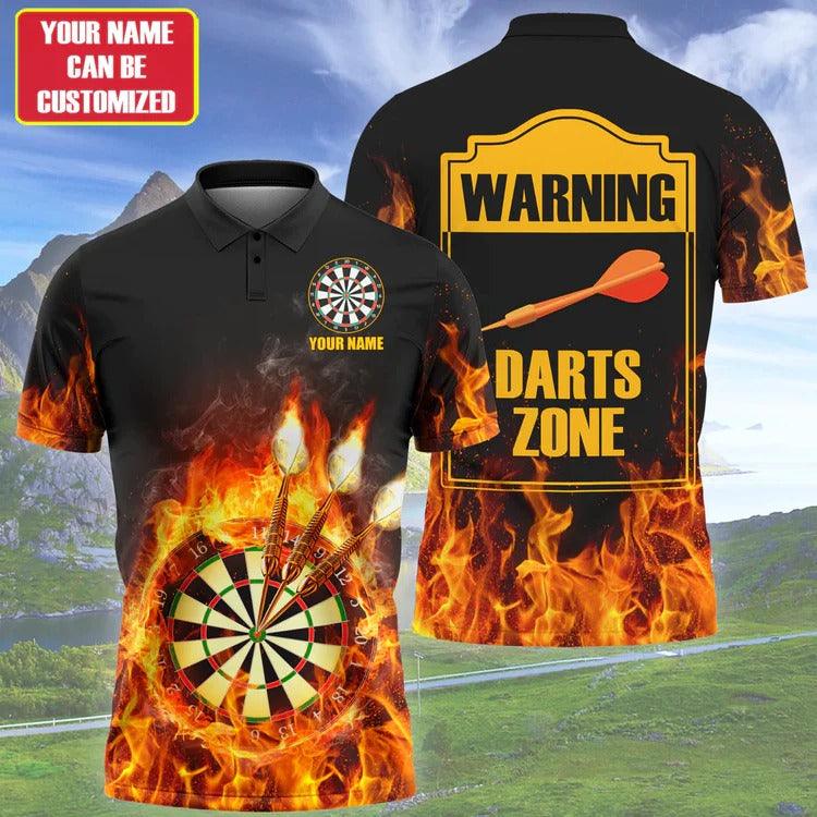 Customized Darts Polo Shirt, Best Darts Blue Flame Player Gift, Personalized Name Polo Shirt For Men - Perfect Gift For Darts Lovers, Darts Players - Image 6